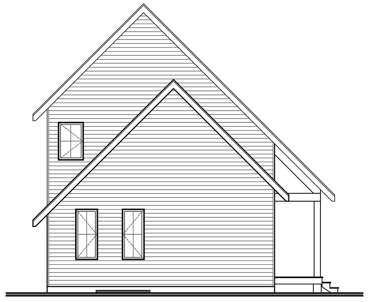 Cabin Contemporary Rear Elevation of Plan 76562