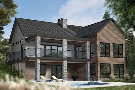 Coastal Cottage Farmhouse Elevation of Plan 76566