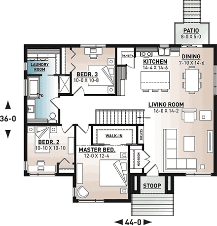 House Plan 76567 First Level Plan