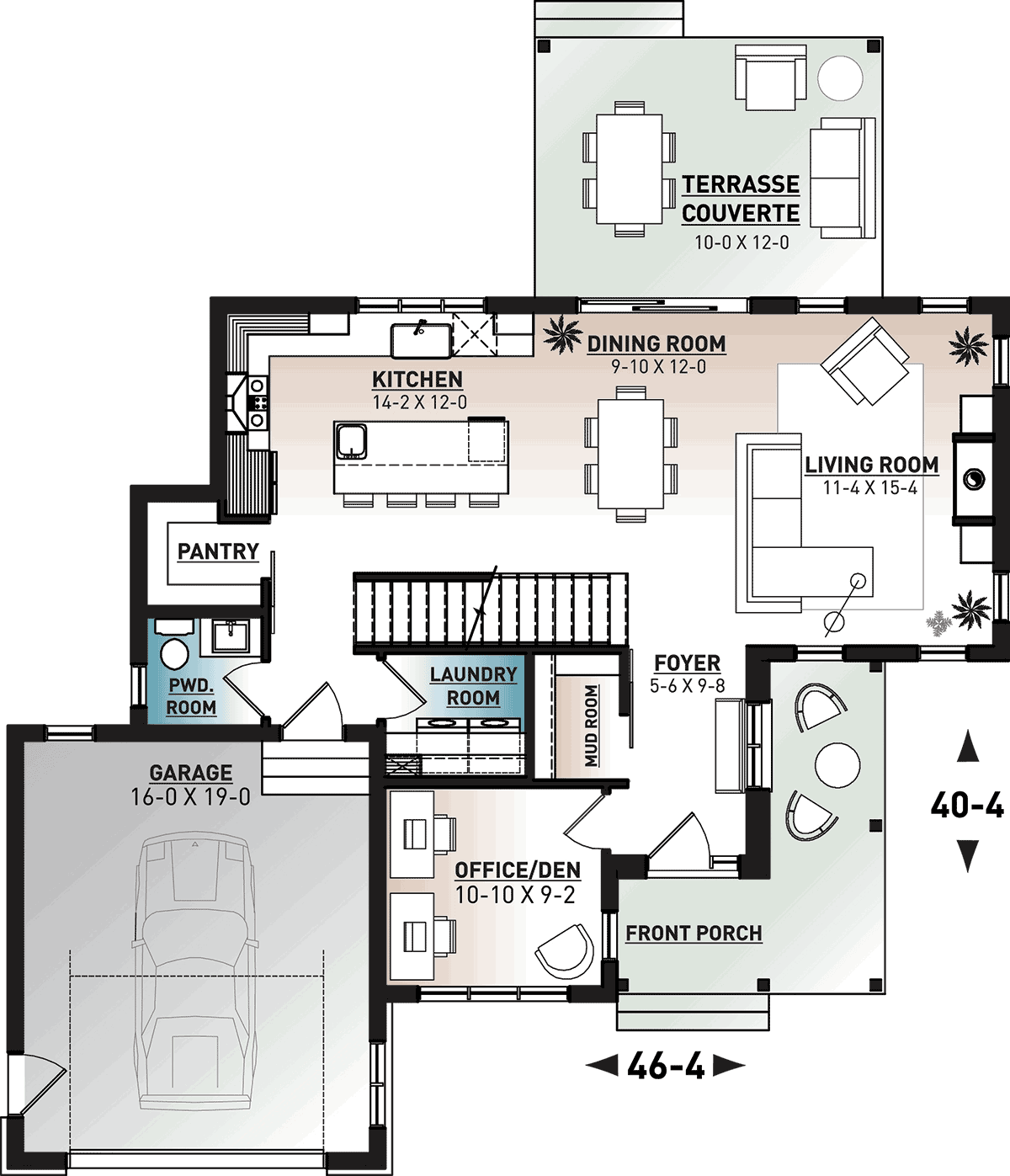 Country Craftsman Farmhouse Level One of Plan 76569