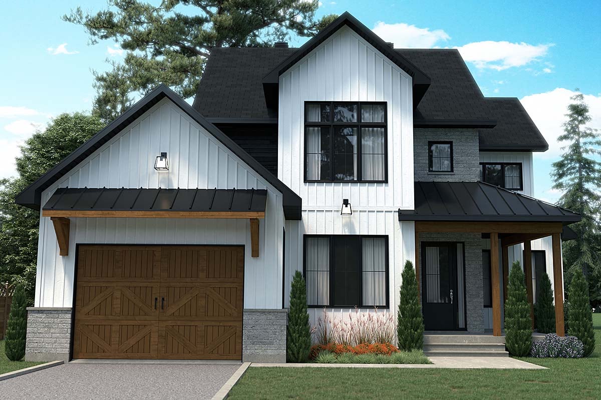 Country, Craftsman, Farmhouse Plan with 1840 Sq. Ft., 3 Bedrooms, 3 Bathrooms, 1 Car Garage Elevation
