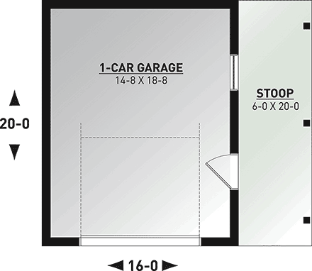 Garage Plan 76570 - 1 Car Garage First Level Plan