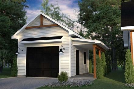 Garage Plan 76570 - 1 Car Garage Elevation