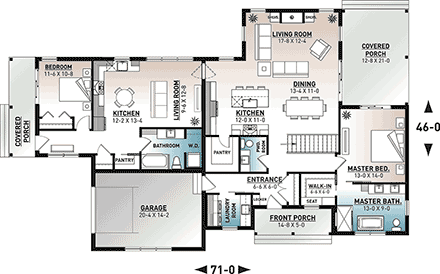 House Plan 76572 First Level Plan