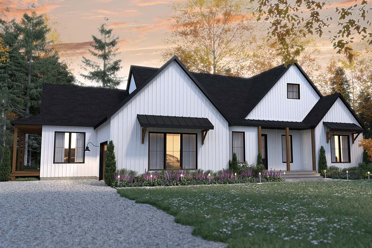 Cabin, Cottage, Country, Farmhouse, Ranch Plan with 1948 Sq. Ft., 2 Bedrooms, 3 Bathrooms, 1 Car Garage Picture 2