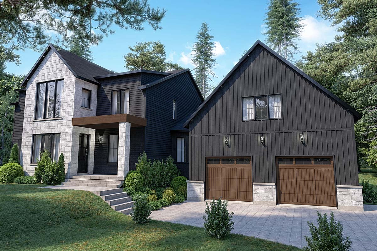 Craftsman, Farmhouse Plan with 2965 Sq. Ft., 4 Bedrooms, 3 Bathrooms, 2 Car Garage Elevation