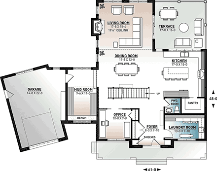 House Plan 76574 First Level Plan