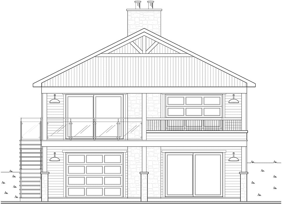 Cabin, Contemporary, Cottage, Modern Plan with 1209 Sq. Ft., 2 Bedrooms, 1 Bathrooms Picture 9