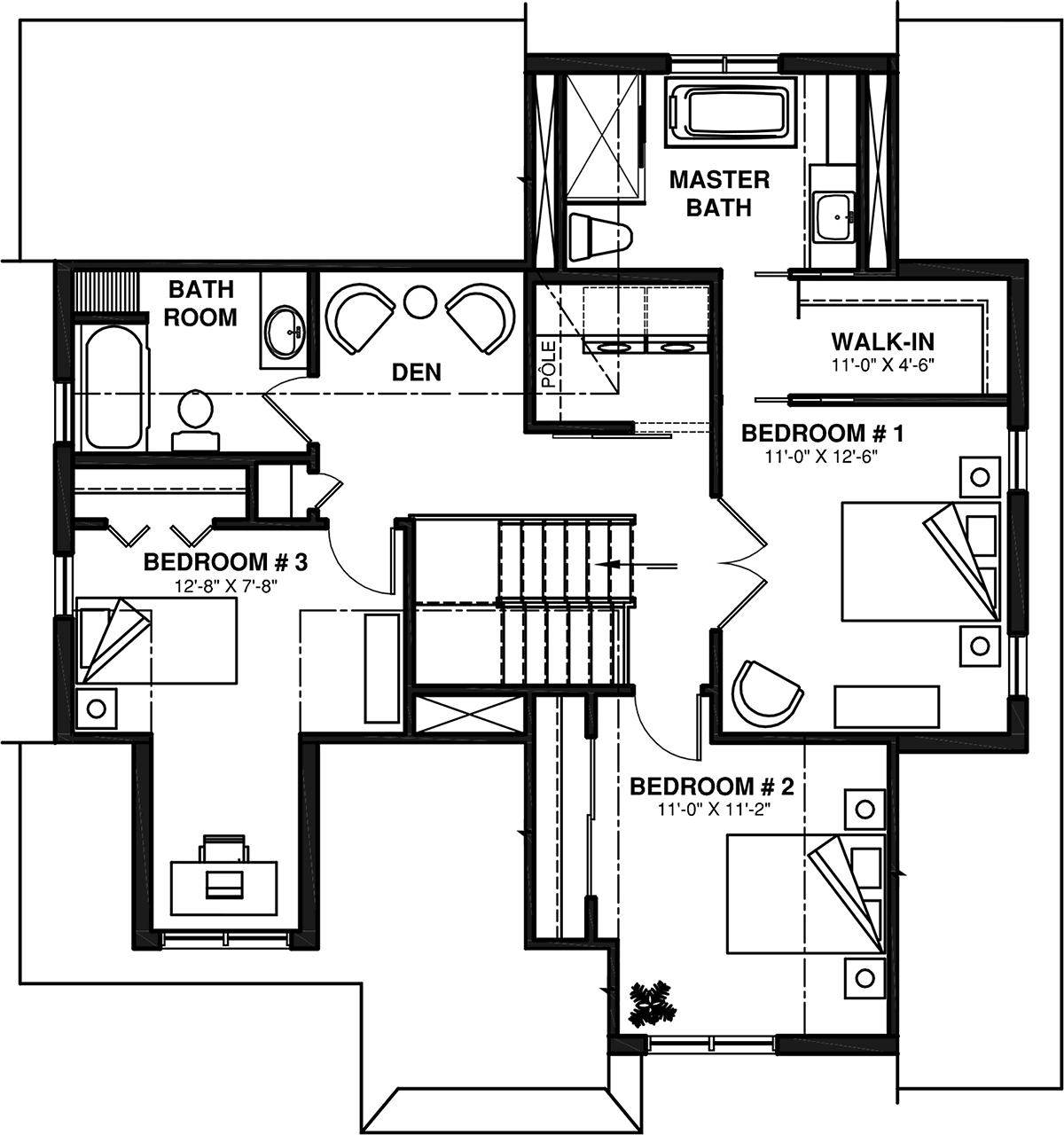 Country Farmhouse Traditional Level Two of Plan 76577
