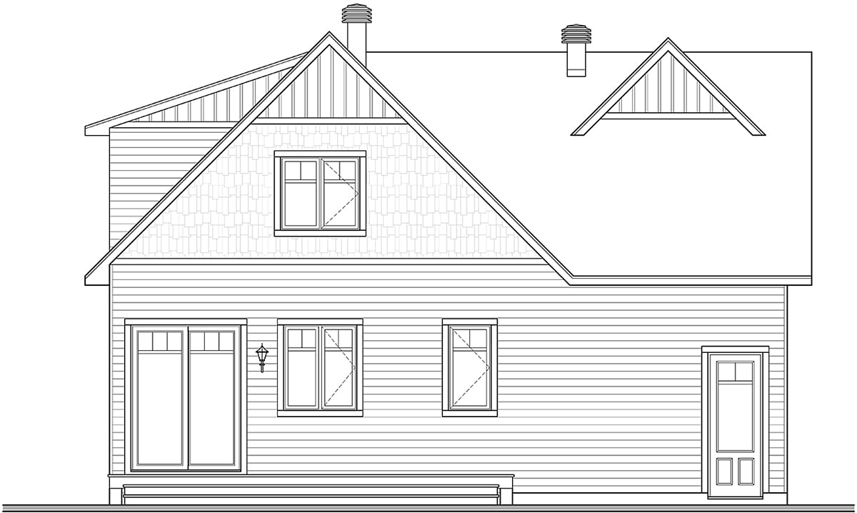Country Farmhouse Traditional Rear Elevation of Plan 76577