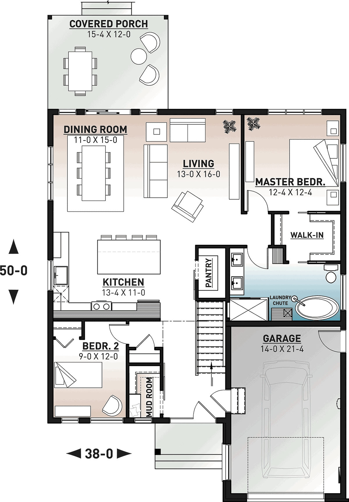 Country Craftsman Farmhouse Level One of Plan 76581