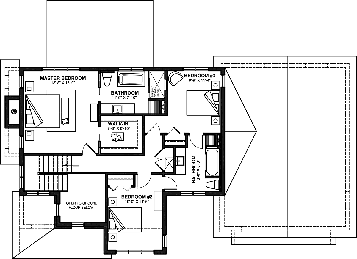Country Craftsman Farmhouse Level Two of Plan 76582