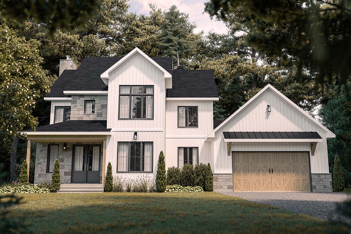 Country, Craftsman, Farmhouse Plan with 2383 Sq. Ft., 3 Bedrooms, 3 Bathrooms, 2 Car Garage Elevation