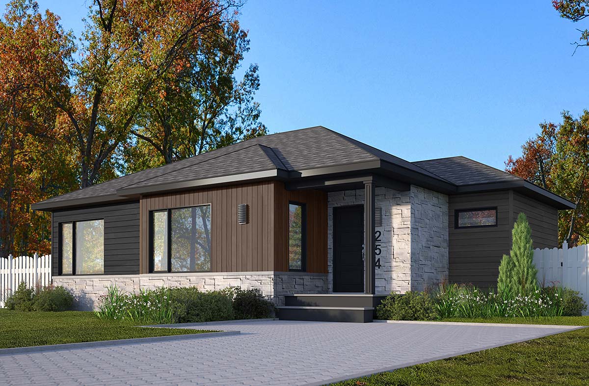 Bungalow, Contemporary Plan with 998 Sq. Ft., 2 Bedrooms, 1 Bathrooms Picture 2