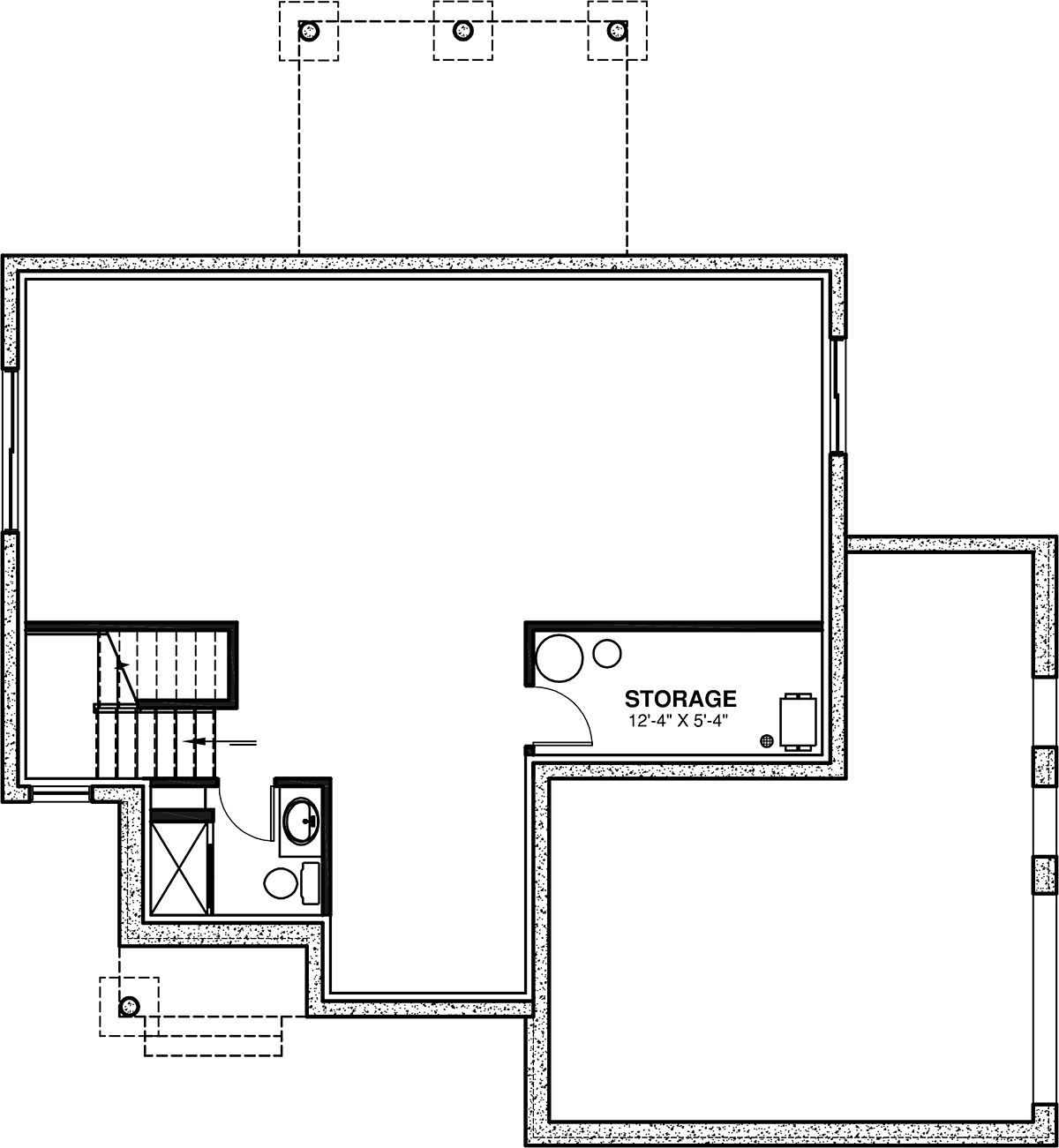 Country Craftsman Farmhouse Lower Level of Plan 76585
