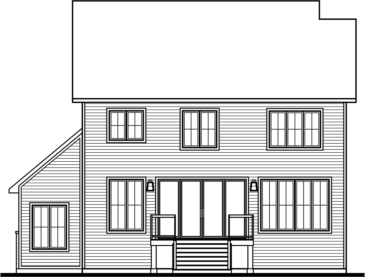 Country Craftsman Farmhouse Rear Elevation of Plan 76585
