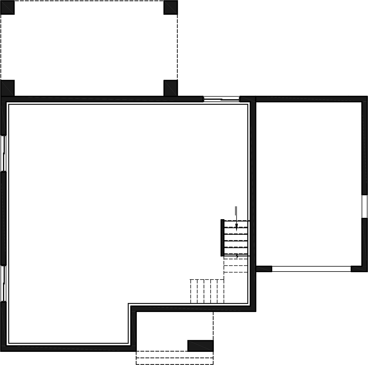 Contemporary Modern Lower Level of Plan 76586