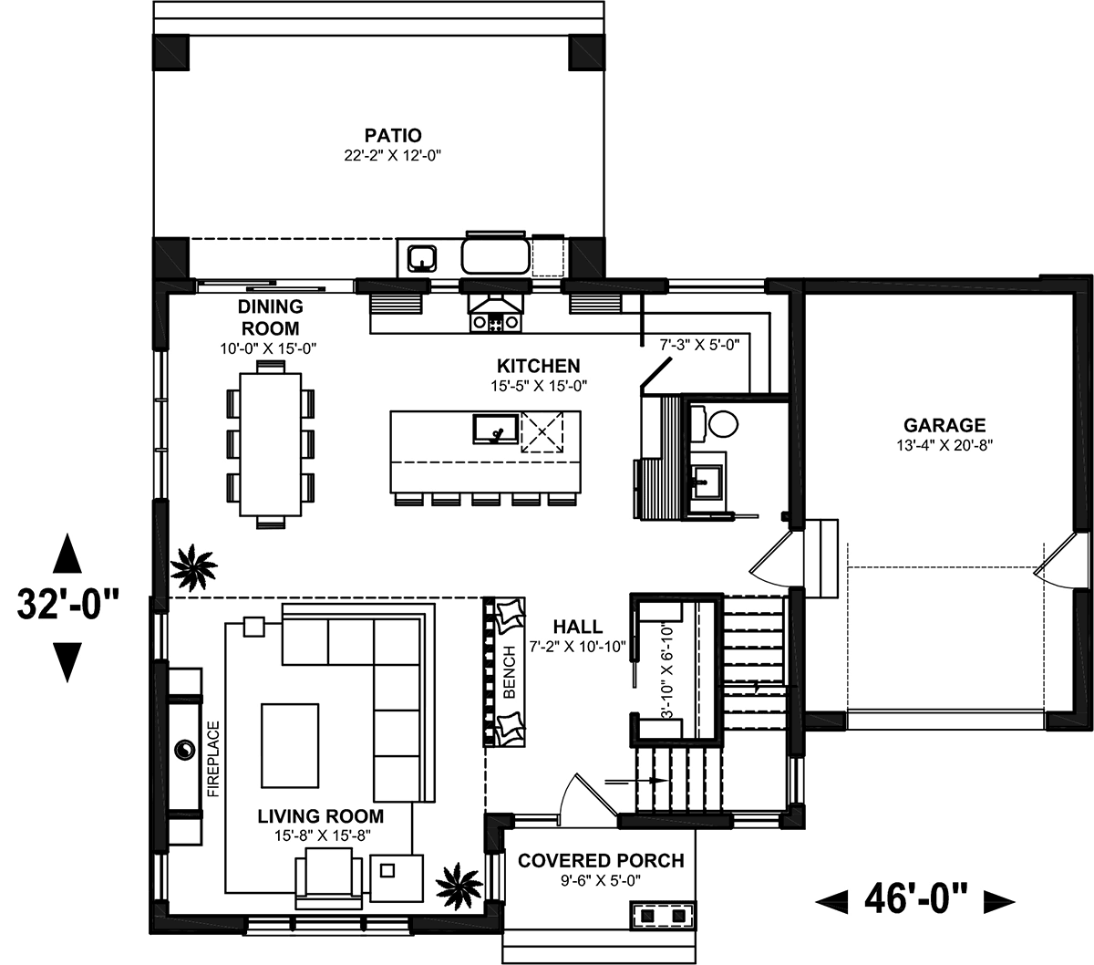 Contemporary Modern Level One of Plan 76586
