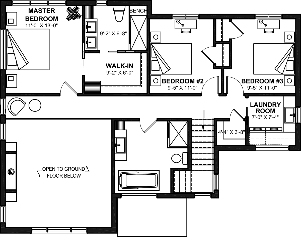 Contemporary Modern Level Two of Plan 76586