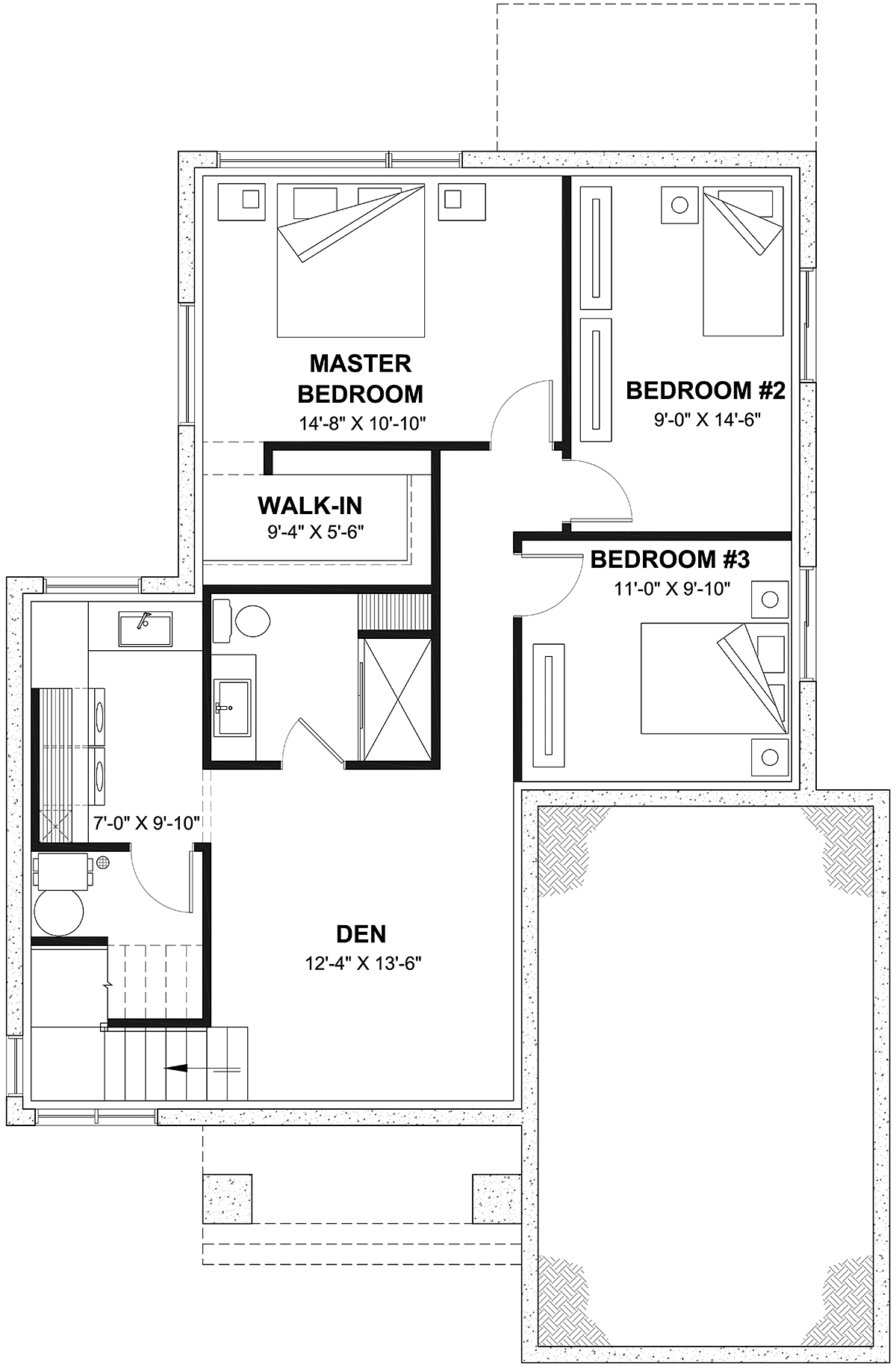 Cabin Contemporary Cottage Craftsman Farmhouse Modern Lower Level of Plan 76590