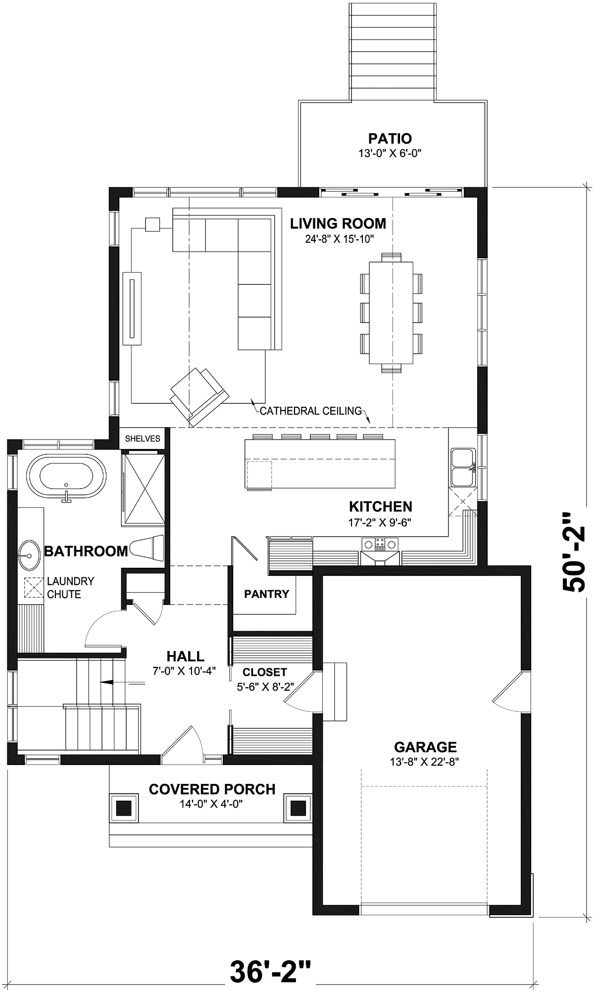 Cabin Contemporary Cottage Craftsman Farmhouse Modern Level One of Plan 76590