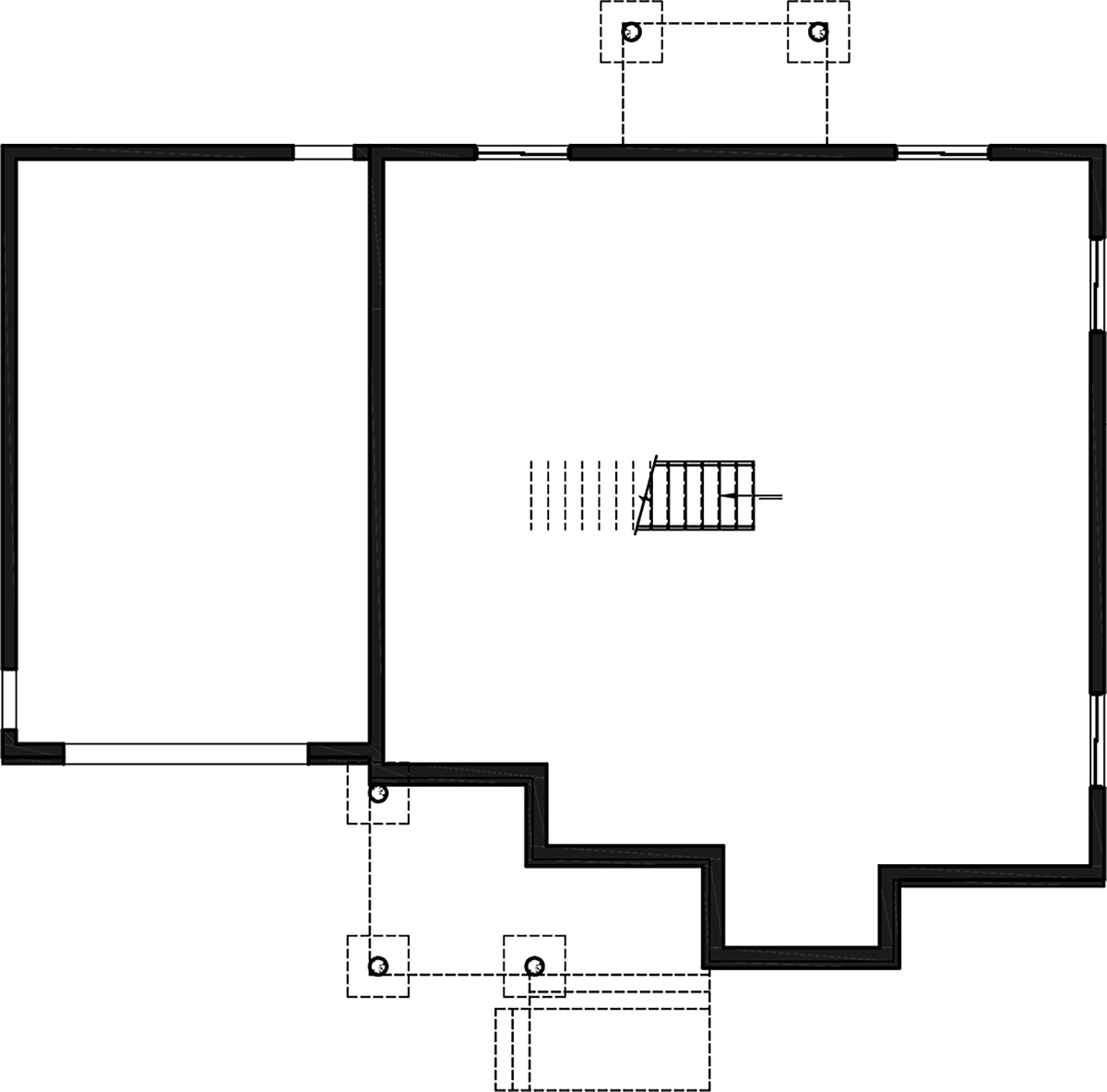 Country Craftsman Farmhouse Lower Level of Plan 76592