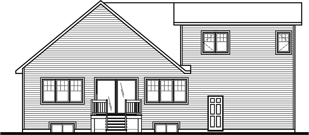 Country Craftsman Farmhouse Rear Elevation of Plan 76592