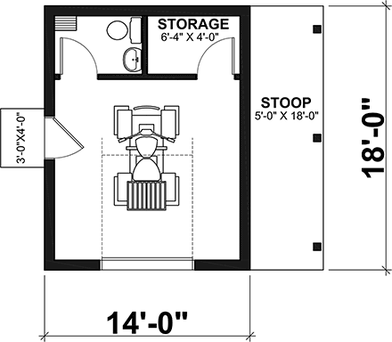 Garage Plan 76593 - 1 Car Garage First Level Plan