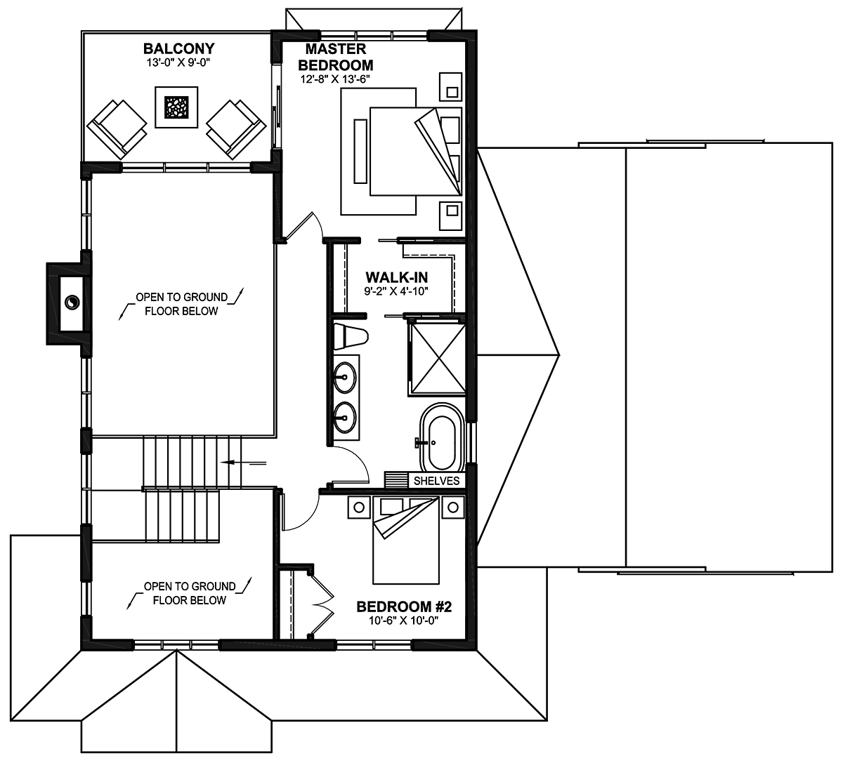Country Craftsman Farmhouse Level Two of Plan 76595