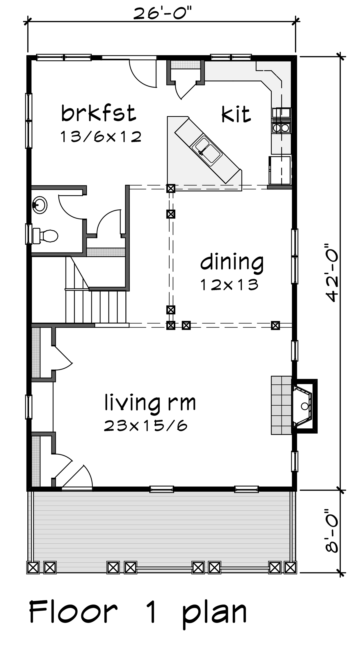 Country Narrow Lot Southern Level One of Plan 76602