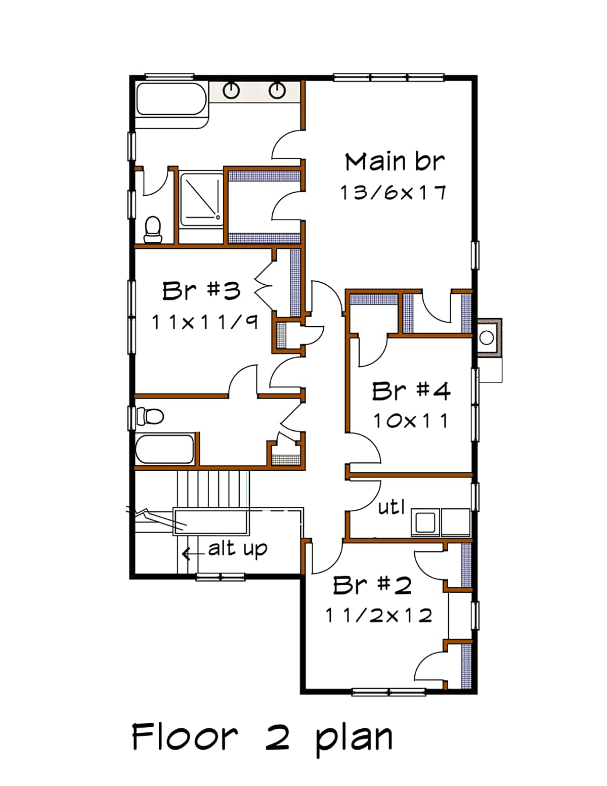 Bungalow Craftsman Narrow Lot Level Two of Plan 76608