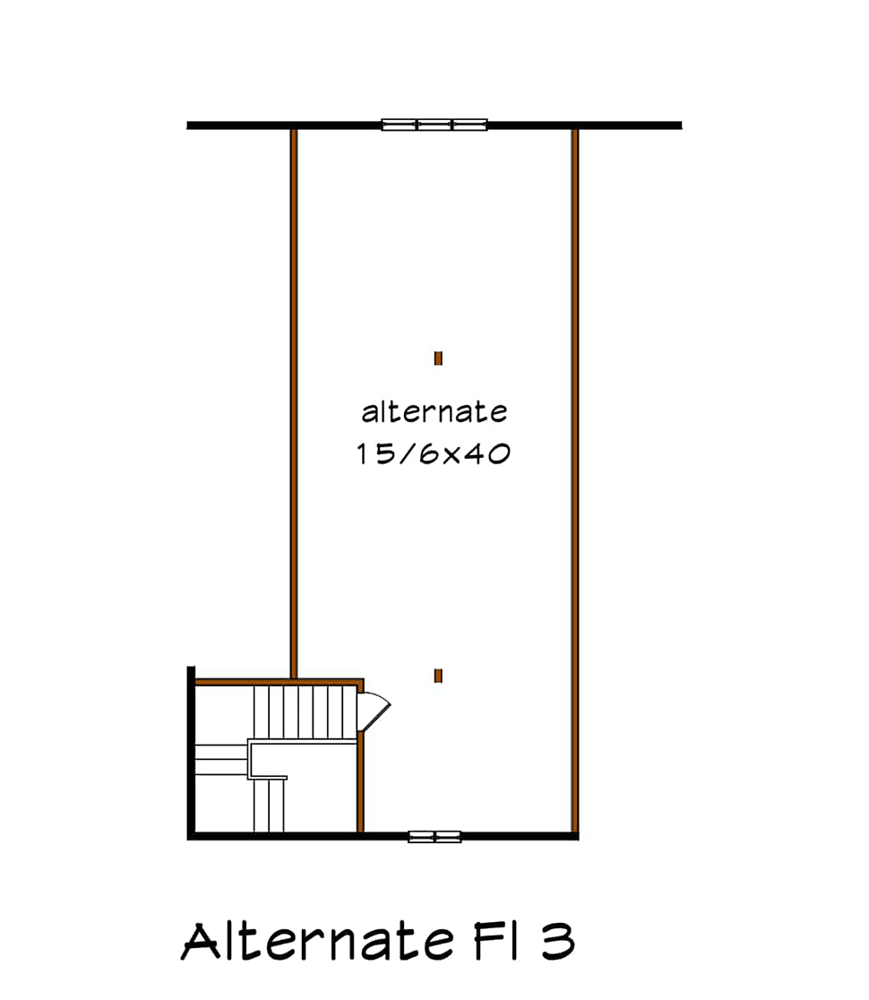 Bungalow Craftsman Narrow Lot Level Three of Plan 76608