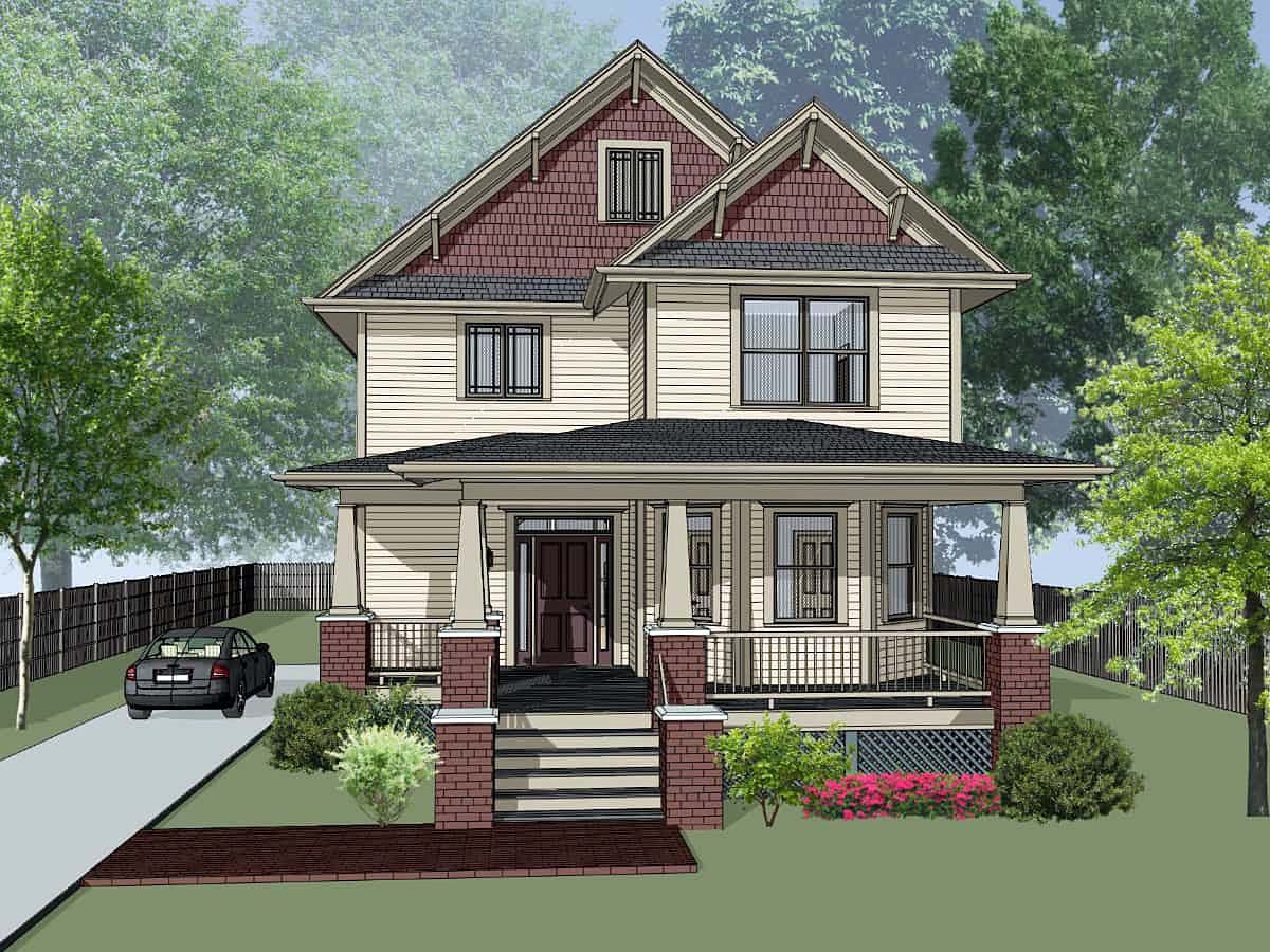 Plan 76608 | 4 Bedroom Craftsman House Plan