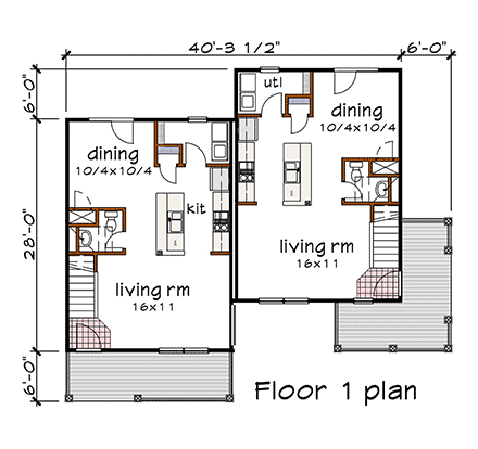 Multi-Family Plan 76609 First Level Plan