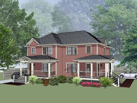 Multi-Family Plan 76609 Elevation