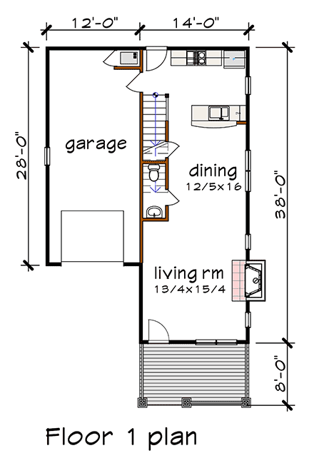 House Plan 76613 First Level Plan