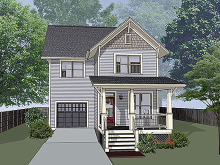 Bungalow Country Craftsman Elevation of Plan 76613