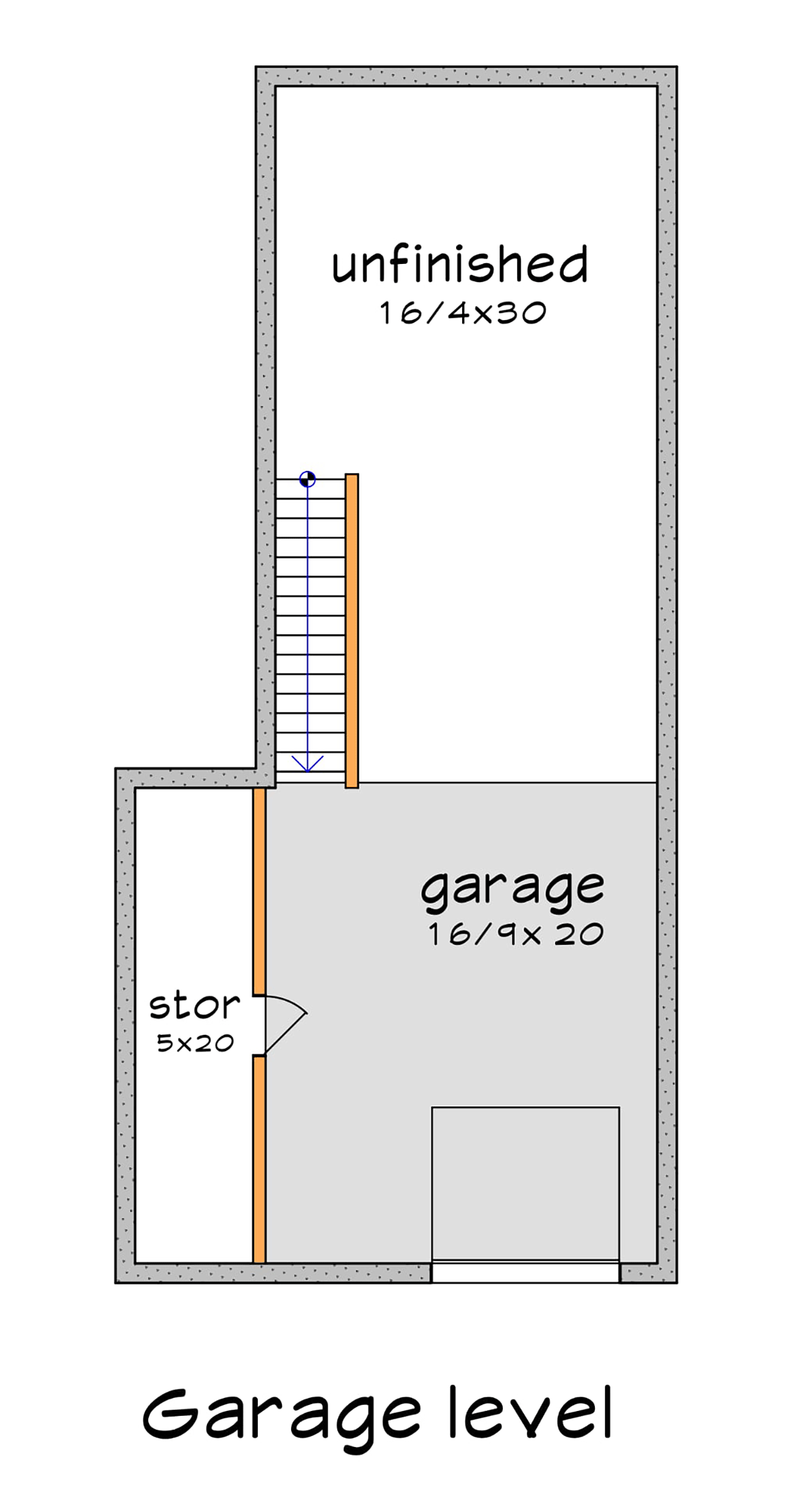 Contemporary Modern Lower Level of Plan 76619