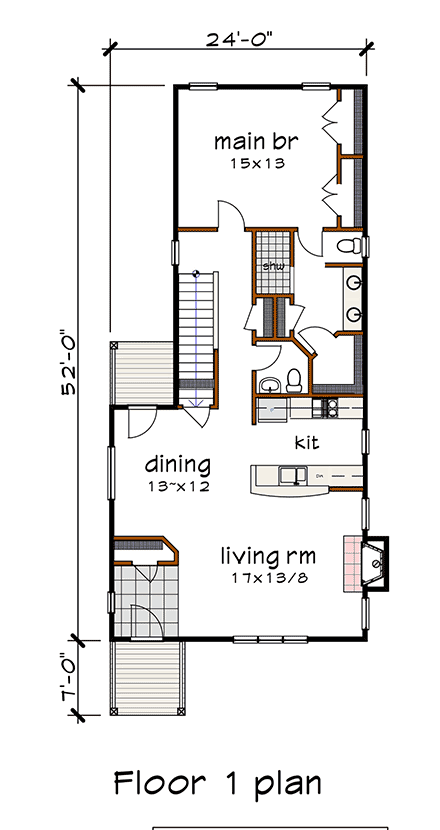 House Plan 76619 First Level Plan