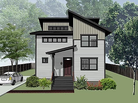 Contemporary Modern Elevation of Plan 76620