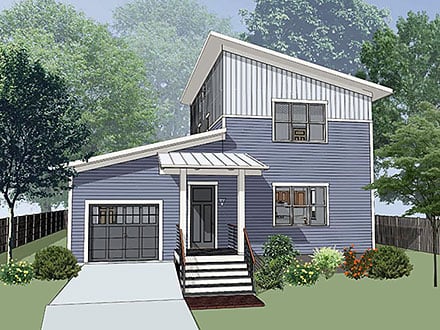 Contemporary Modern Elevation of Plan 76622