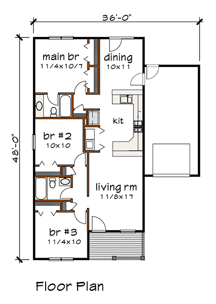 House Plan 76628 First Level Plan