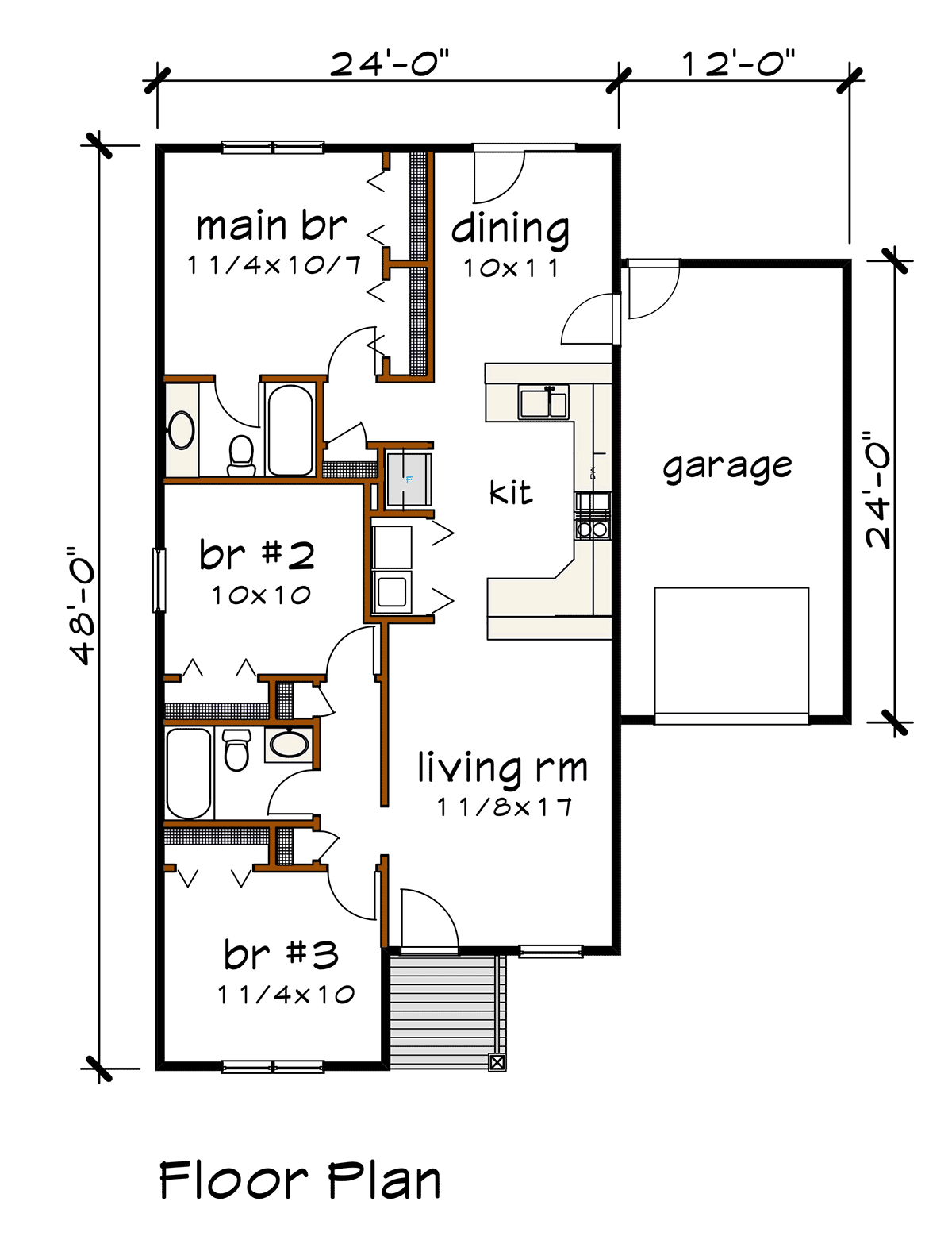 Bungalow Cottage Traditional Level One of Plan 76629