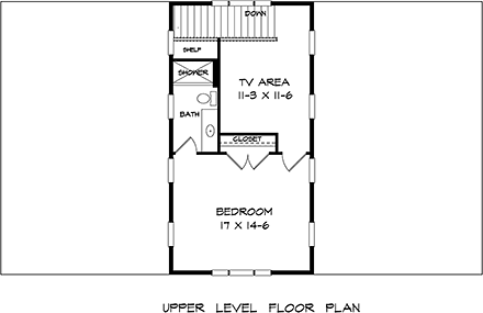 Garage-Living Plan 76701 Second Level Plan