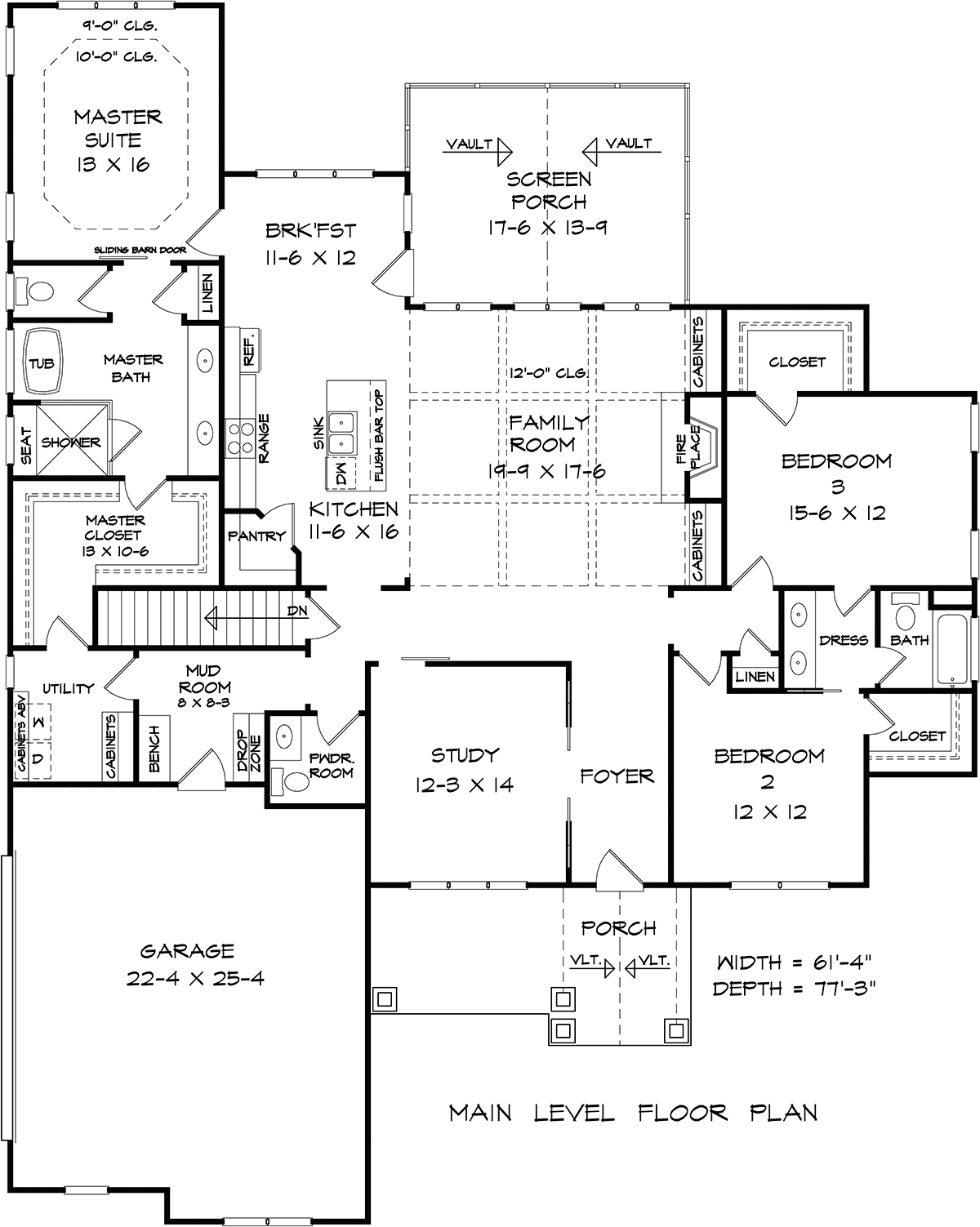 Craftsman Traditional Level One of Plan 76702