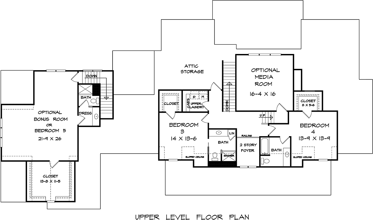 Farmhouse Level Two of Plan 76705