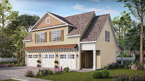 Garage-Living Plan 76708