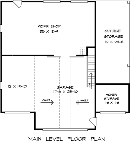 Garage Plan 76709 - 3 Car Garage First Level Plan