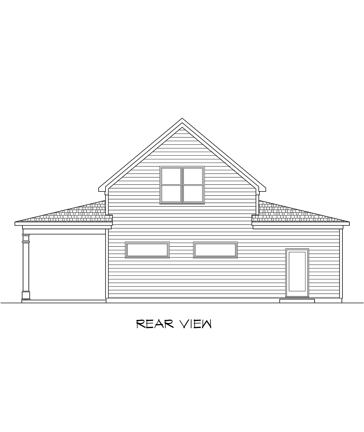 Craftsman Traditional Rear Elevation of Plan 76709