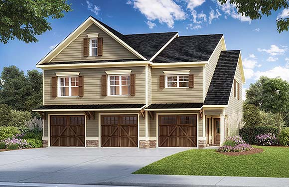 Garage-Living Plan 76710 Elevation